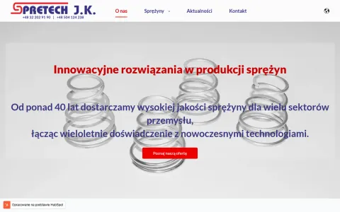 Strona spretech.com.pl, zrzut ekranu strony głównej